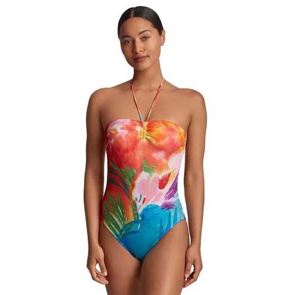 Lauren Ralph Lauren Other - Lauren Ralph Lauren Women's Gathered Front Bandeau‎ One Piece Swimsuit Size 8